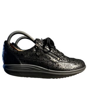 Ganter Shoes Womens Size 8 G‎ Zip Rocker Attic Black Sparkle Rain Drops Sneaker